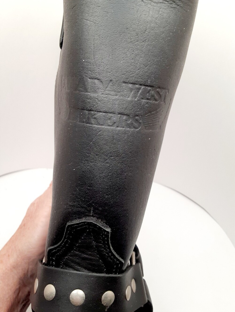 SOLD Canada West Biker Boots 7629 NWT Black Leather Vibram Made in Canada 7C - Picture 5 of 8